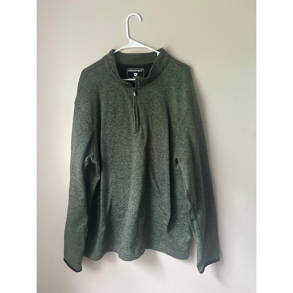 Architect XL Mens Green 1/4 Zip Pullover Sweater Long Sleeve Streetwear‎